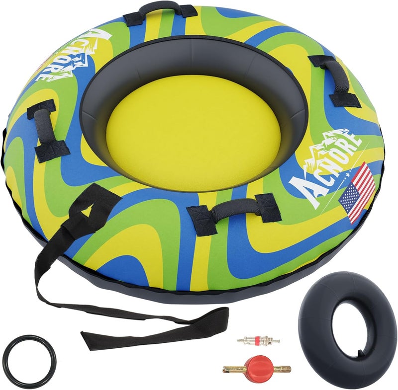 ACNORE Snow Tubes for Sledding Heavy Duty,42" Inflatable Snow Tube with 4 Handles,Snow Sled for Kids & Adults,Heavy Duty Snow Tube for Kids - Image 1